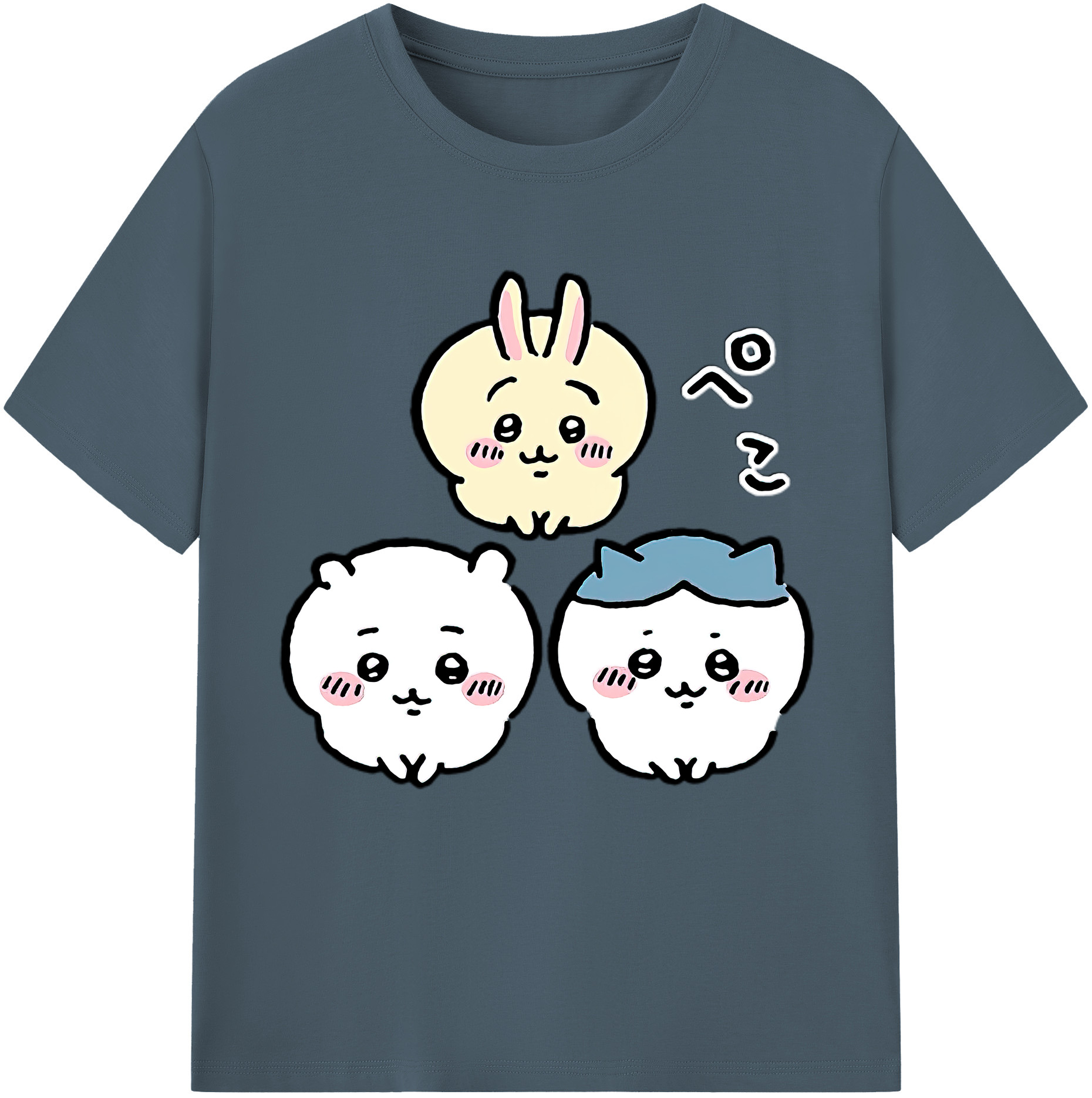 （画像用） ちいかわ うさぎ Chii-kawa usagi 綿100％半袖Tシャツ（フロントプリント）